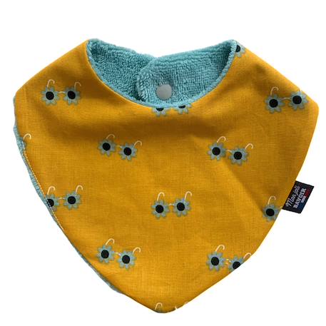 Bavoir bandana (bleu imprimé feuilles) Animaux polaires+Blanc étoiles+Bleu imprimé feuilles+Gris étoiles+Jaune étoiles+Jaune feuilles+Kaki triangles+Koala moutarde+Menthe+Monaha+Oasis+Ourson+Petites oies+Rose étoiles+Rose pâle étoiles+Savane+Sunny 57 - vertbaudet enfant 