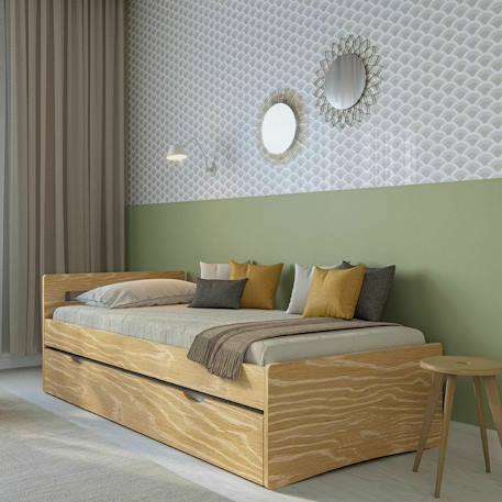 Lit gigogne bois massif leo Blanc+Blanc et bois+Bois 13 - vertbaudet enfant 