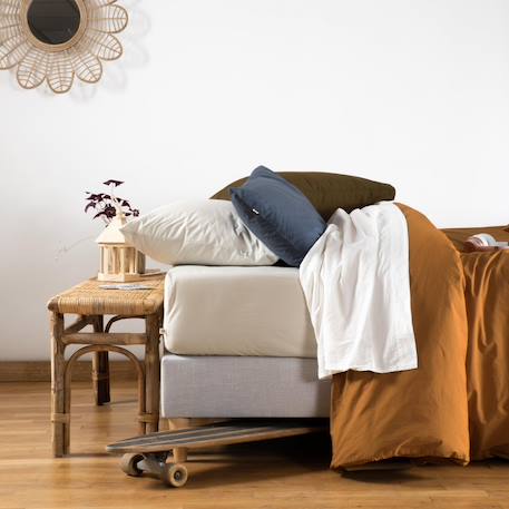 Drap-housse en percale de coton bio lavé 1 personne Toundra 6 - vertbaudet enfant 