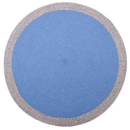 Tapis rond laine tressé nolan Bleu+Curcuma+Rouille 2 - vertbaudet enfant 