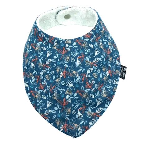Bavoir bandana (bleu imprimé feuilles) Animaux polaires+Blanc étoiles+Bleu imprimé feuilles+Gris étoiles+Jaune étoiles+Jaune feuilles+Kaki triangles+Koala moutarde+Menthe+Monaha+Oasis+Ourson+Petites oies+Rose étoiles+Rose pâle étoiles+Savane+Sunny 8 - vertbaudet enfant 