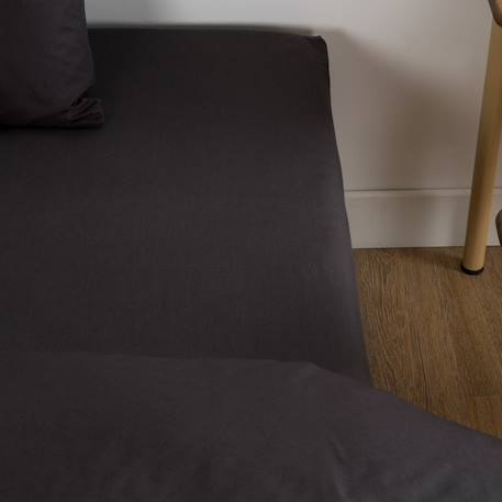 Drap housse tencel™ et coton bio 1 personne Gris carbone 1 - vertbaudet enfant 