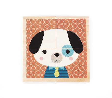 Mes premiers cubes - portraits de la forêt Bleu 5 - vertbaudet enfant 