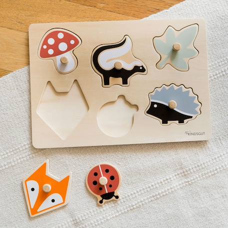 Puzzle à encastrer océan en bois Bois+Jaune 9 - vertbaudet enfant 