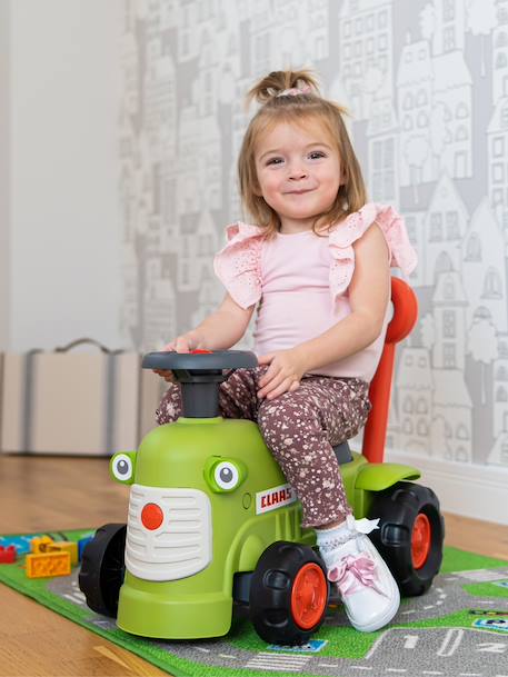 Porteur Tracteur avec barre d'aide à la marche ergonomique Rouge+Vert Claas+Vert vintage 12 - vertbaudet enfant 