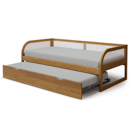 Lit enfant gigogne métal bois massif laya Noisette 2 - vertbaudet enfant 