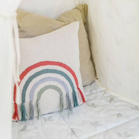 Housse de coussin arc-en-ciel en coton standard 100 by oeko-tex® Gris et jaune+Multicolore 9 - vertbaudet enfant 