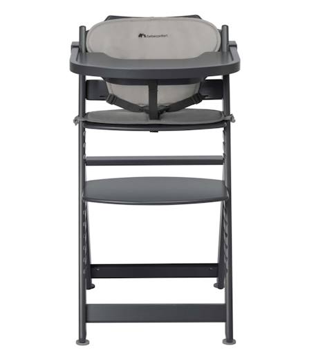 Chaise haute bébé en bois avec coussin timba Mineral graphite 5 - vertbaudet enfant 
