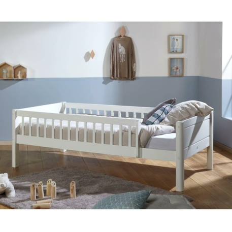 Lit enfant avec barrières bois massif victoria Blanc 1 - vertbaudet enfant 