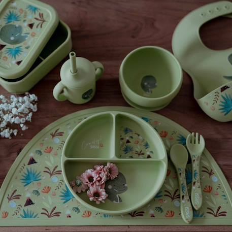 Set de table en silicone animaux Orange+Rose+Vert+Vert paon 12 - vertbaudet enfant 