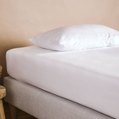 Drap housse 1 personne pur coton bio Blanc+Bleu nuit+Ecru+Eucalyptus+Gris tourterelle+Rose nude+Terracotta 1 - vertbaudet enfant 