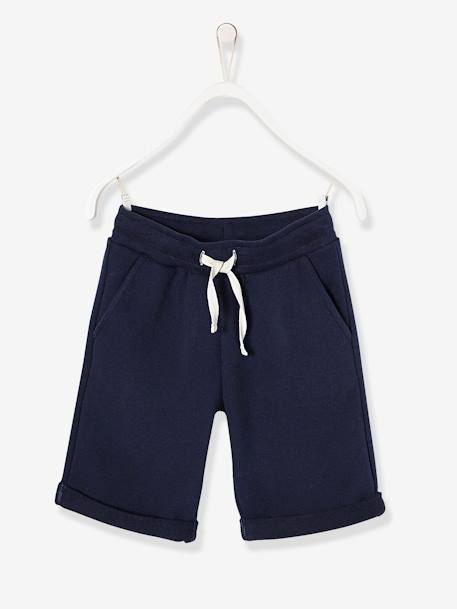 Bermuda garçon en molleton bleu chambray+kaki+marine grisé+noix de pécan 10 - vertbaudet enfant 