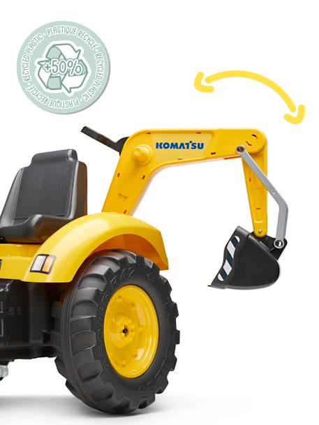 Tractopelle à pédales avec excavatrice arrière et remorque Jaune Komatsu+Vert 4 - vertbaudet enfant 