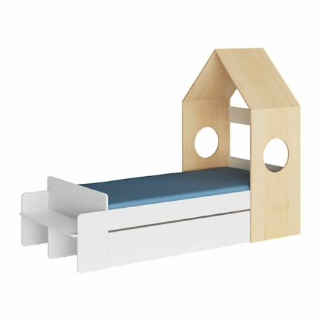Pack lit avec tiroir sandro Blanc et bois 5 - vertbaudet enfant 