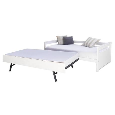 Pack lit gigogne avec 2 matelas bois massif izao Blanc+Bois naturel 5 - vertbaudet enfant 