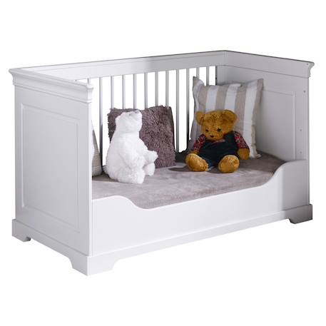 Lit bébé évolutif montessori bois massif lila Blanc 2 - vertbaudet enfant 