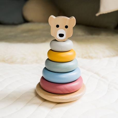 Tour à empiler ours en bois Bois 2 - vertbaudet enfant 