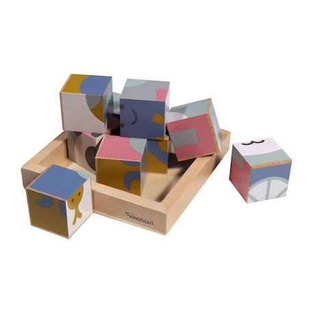 Puzzle cubes animaux en bois Multicolore 5 - vertbaudet enfant 