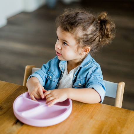 Assiette à compartiments avec ventouse aquamarine+gris clair+gris foncé+menthe+Rose foncé+rose pâle 32 - vertbaudet enfant 