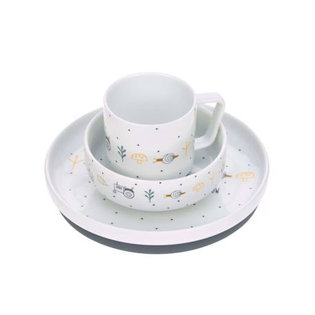 Coffret repas en porcelaine garden explorer tracteur Blanc 2 - vertbaudet enfant 