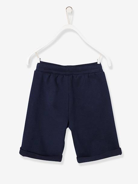 Bermuda garçon en molleton bleu chambray+kaki+marine grisé+noix de pécan 12 - vertbaudet enfant 