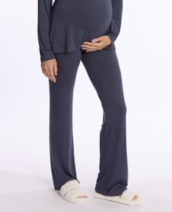 Vêtements de grossesse-Pantalon de maternité louna bleu