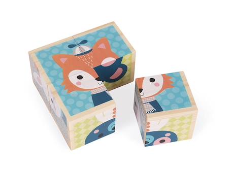 Mes premiers cubes - portraits de la forêt Bleu 1 - vertbaudet enfant 
