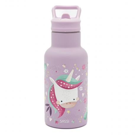 Gourde pour enfant en inox isotherme Beige+Bleu+Orange+Rose+Vert 19 - vertbaudet enfant 