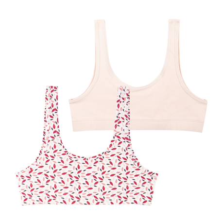 Lot de 2 brassières fille ecopack athena fille Floral-rose poudre+Motif-noir 5 - vertbaudet enfant 