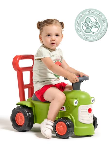 Porteur Tracteur avec barre d'aide à la marche ergonomique Rouge+Vert Claas+Vert vintage 8 - vertbaudet enfant 