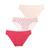 Lot de 3 slips ecopack Blanc-imprimé gouttes-noir+Rose-floral-rose poudré 12 - vertbaudet enfant 