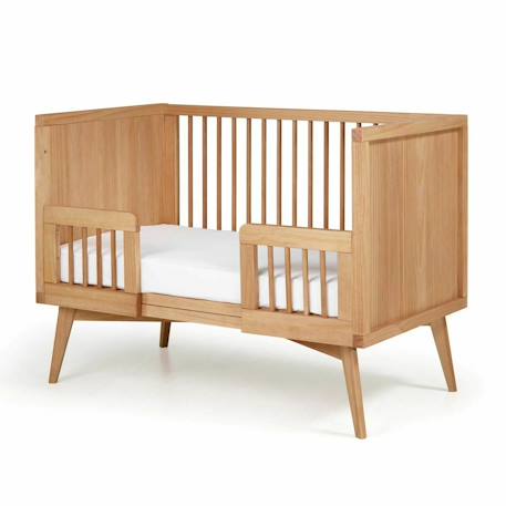 Lit bébé évolutif montessori bois massif marley Blanc+Bois 8 - vertbaudet enfant 