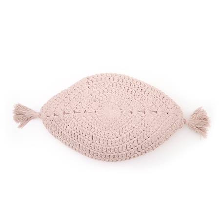Coussin bohème coton crochet plume Ecru+Moutarde+Nude 14 - vertbaudet enfant 