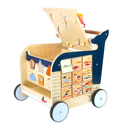 Chariot de marche baleine Bleu 4 - vertbaudet enfant 