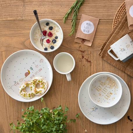 Coffret repas en porcelaine garden explorer escargot Blanc 3 - vertbaudet enfant 