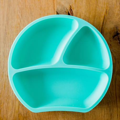 Assiette à compartiments avec ventouse aquamarine+gris clair+gris foncé+menthe+Rose foncé+rose pâle 22 - vertbaudet enfant 
