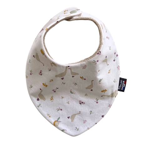Bavoir bandana (bleu imprimé feuilles) Animaux polaires+Blanc étoiles+Bleu imprimé feuilles+Gris étoiles+Jaune étoiles+Jaune feuilles+Kaki triangles+Koala moutarde+Menthe+Monaha+Oasis+Ourson+Petites oies+Rose étoiles+Rose pâle étoiles+Savane+Sunny 44 - vertbaudet enfant 
