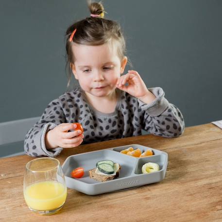 Assiette à compartiments avec ventouse Gris foncé 3 - vertbaudet enfant 