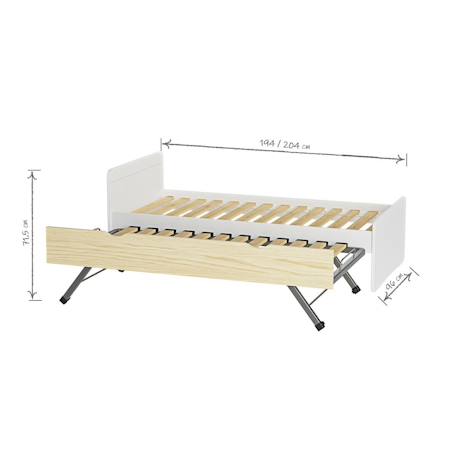 Lit gigogne bois massif lilow Blanc+Blanc et bois+Bois 10 - vertbaudet enfant 