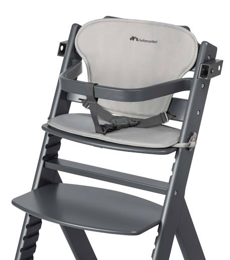 Chaise haute bébé en bois avec coussin timba Mineral graphite 4 - vertbaudet enfant 