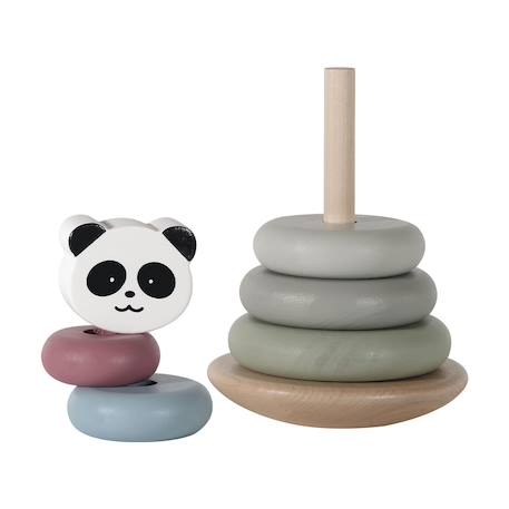 Tour à empiler panda en bois Bois 5 - vertbaudet enfant 