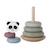 Tour à empiler panda en bois Bois 5 - vertbaudet enfant 