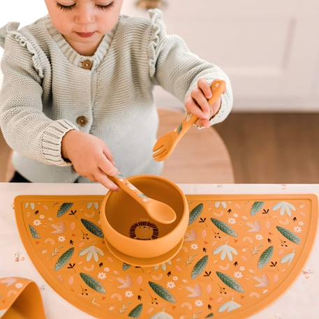 Set fourchette et cuillère en silicone animaux Beige+Menthe+Orange+Rose+Vert+Vert paon 17 - vertbaudet enfant 