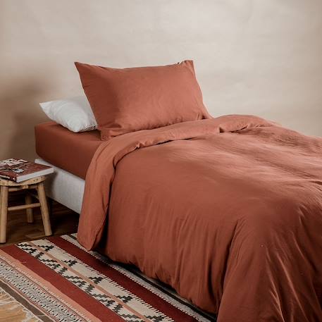 Drap housse 1 personne pur coton bio Blanc+Bleu nuit+Ecru+Eucalyptus+Gris tourterelle+Rose nude+Terracotta 38 - vertbaudet enfant 