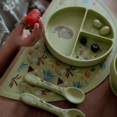 Set de table en silicone animaux Orange+Rose+Vert+Vert paon 15 - vertbaudet enfant 