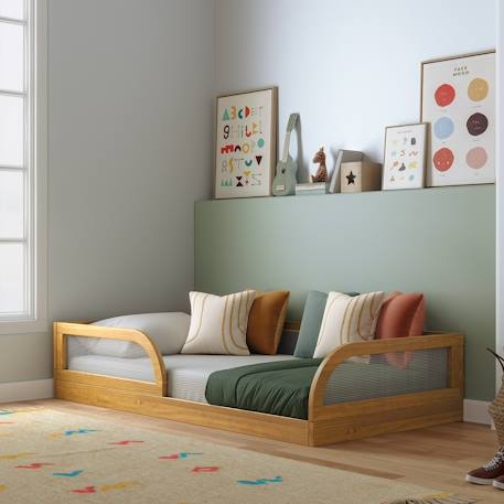 Lit enfant montessori bois massif laya Noisette 1 - vertbaudet enfant 