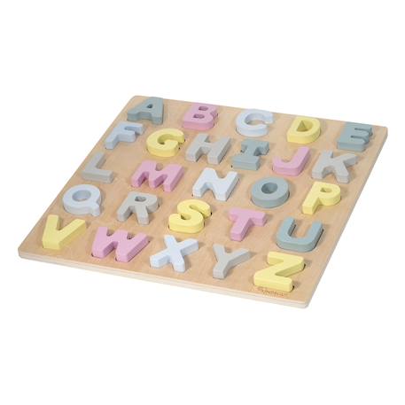 Puzzle alphabet caspar en bois Moutarde+Rose pâle 7 - vertbaudet enfant 