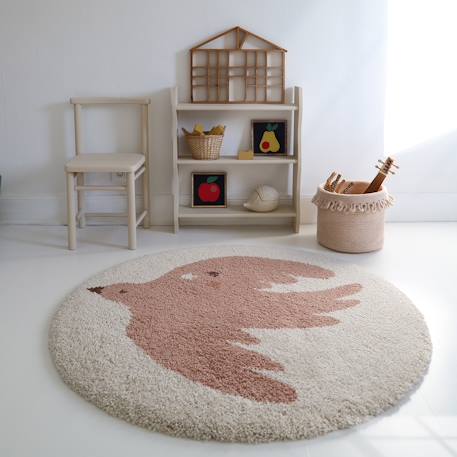 Tapis chambre enfant petit oiseau bohemian bird Aqua+Creme+Miel 7 - vertbaudet enfant 