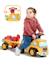 Porteur chantier avec assise ouvrante et volant directionnel avec klaxon, remorque et jeux de sable Gris anthracite+Jaune JCB+Jaune Volvo 9 - vertbaudet enfant 