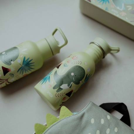 Gourde pour enfant en inox isotherme Beige+Bleu+Orange+Rose+Vert 27 - vertbaudet enfant 